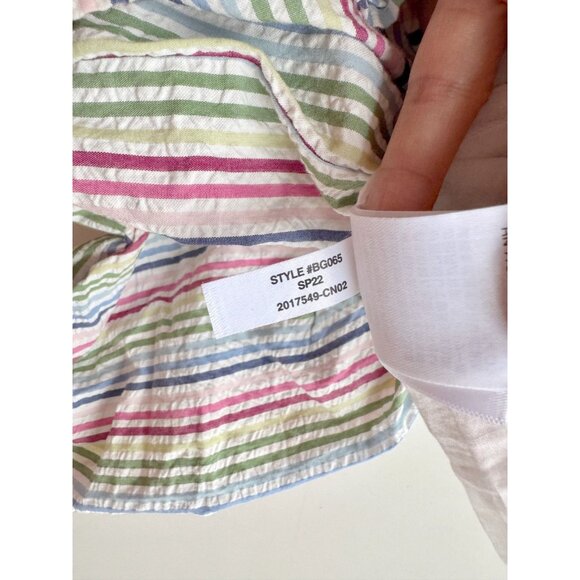 Girls' CREWCUTS J CREW Rainbow Striped Seersucker Tiered A-Line Dress, Size 8 - Picture 9 of 11